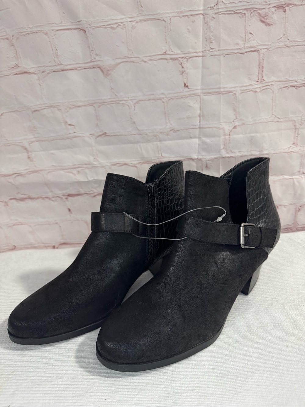 BareTraps Black Ankle Booties with Buckle Detail